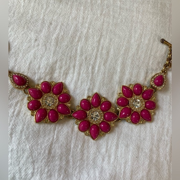 Juicy Couture Fuchsia Pink‎ Flower Link Toggle Clasp Bracelet - Picture 1 of 7